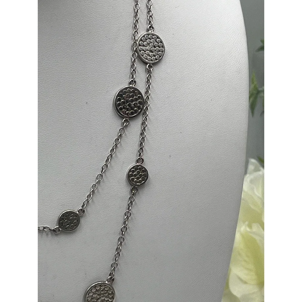 Anna Beck Sterling Silver Bali Long Dotted Multi-Disc Station Necklace‎ Toggle
